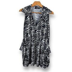 Sympli Black and White Double Take‎ Tunic Size 10